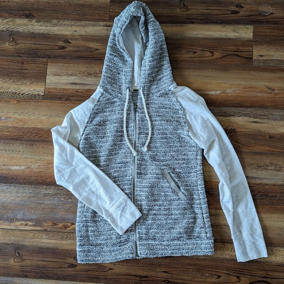Miss Me Women's White/Gray Hooded Jeweled Zip Up Hoodie Size Large - Picture 2 of 14